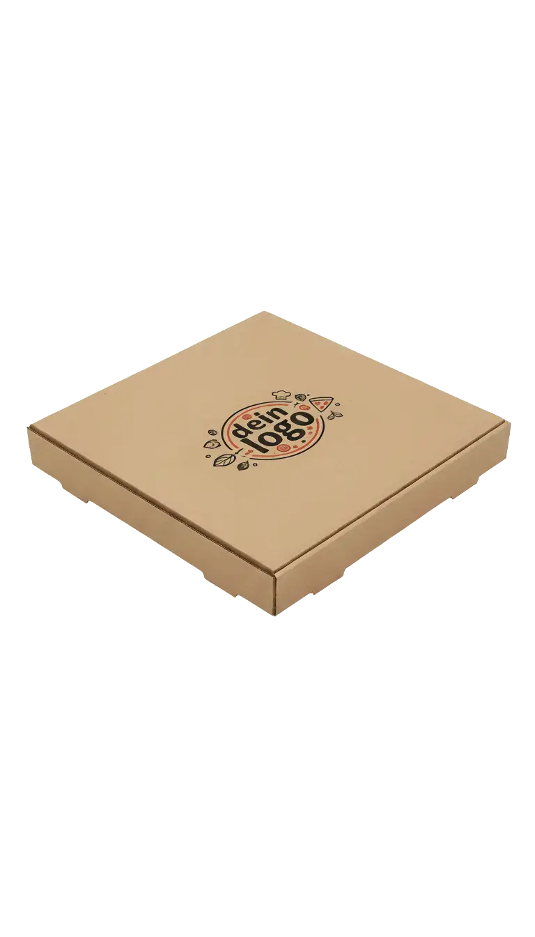 Individuelle Lebensmittelverpackungen für Profis Pizza Karton mit Logo für professionelle Pizza Kartons und Pizzakartons. Ideal für Pizzerien, Lieferdienste und B2B Gastronomie in verschiedenen Größen und Farben.